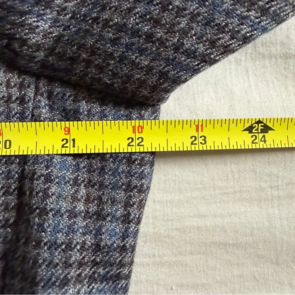 Chaps 100% Wool Blazer Jacket Men's Size 44‎ Gray Blue Herringbone